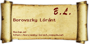 Borovszky Lóránt névjegykártya