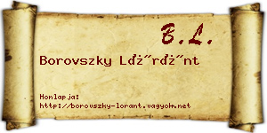 Borovszky Lóránt névjegykártya