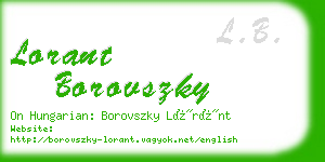 lorant borovszky business card